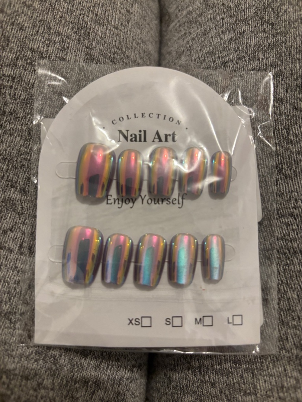 Collection B Iridescent Rainbow Chrome Press-On Nails